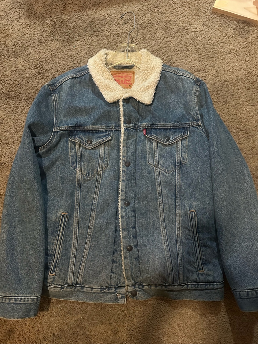 Levi's Light Blue Denim Sherpa Collar Jacket